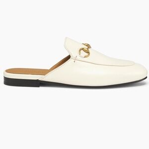 Gucci princeton Cream Leather Mules with Gold Detail size 8.5